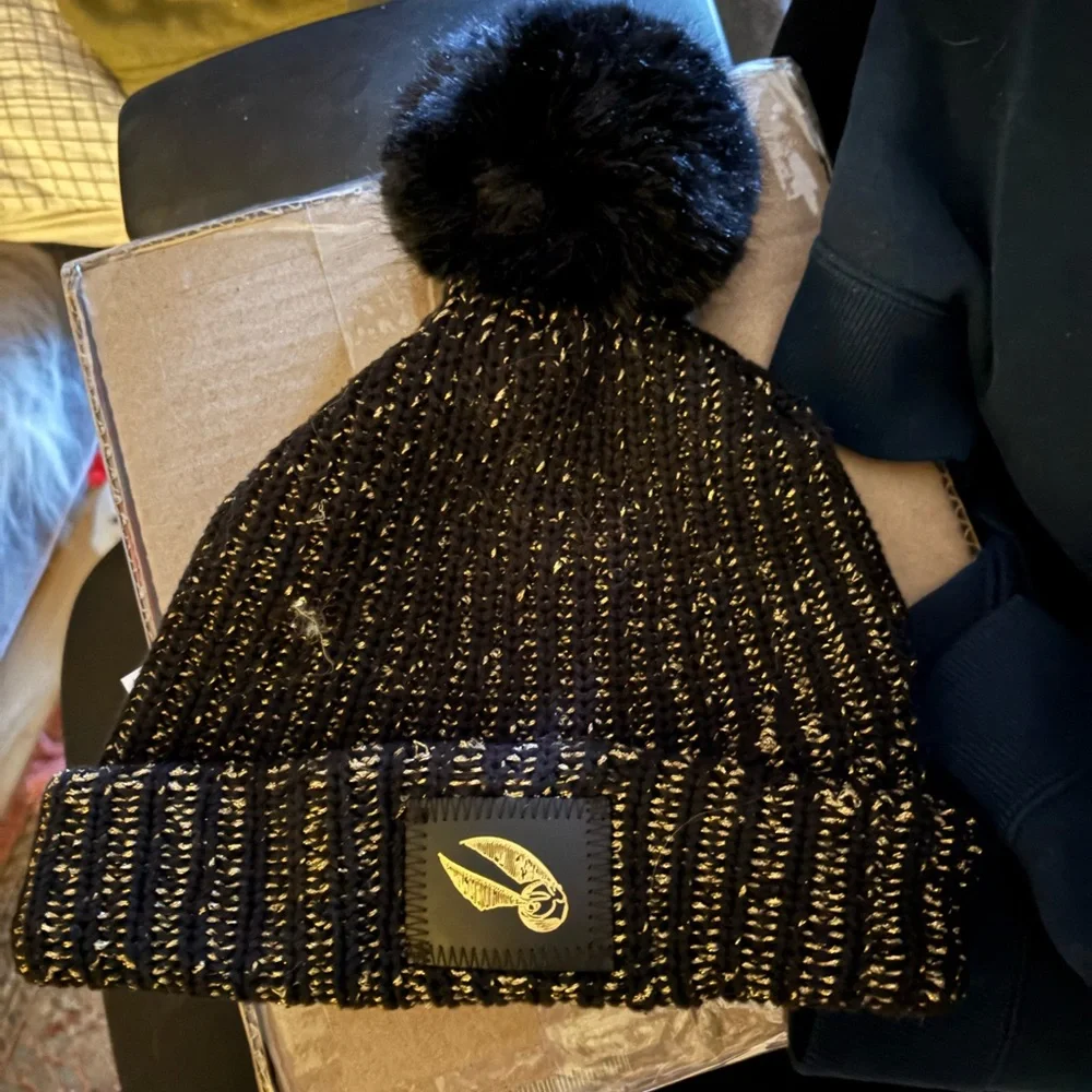 Love Your Melon Black and Gold Harry Potter Knit Pom Beanie - Picture 1 of 1